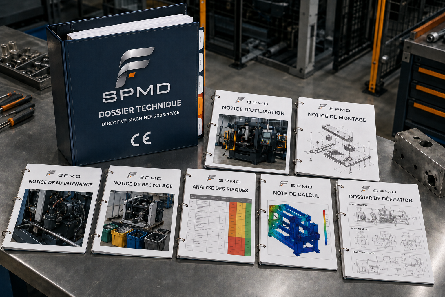 Dossier technique SPMD contenant les notices, l’analyse des risques, les notes de calcul et le dossier de définition